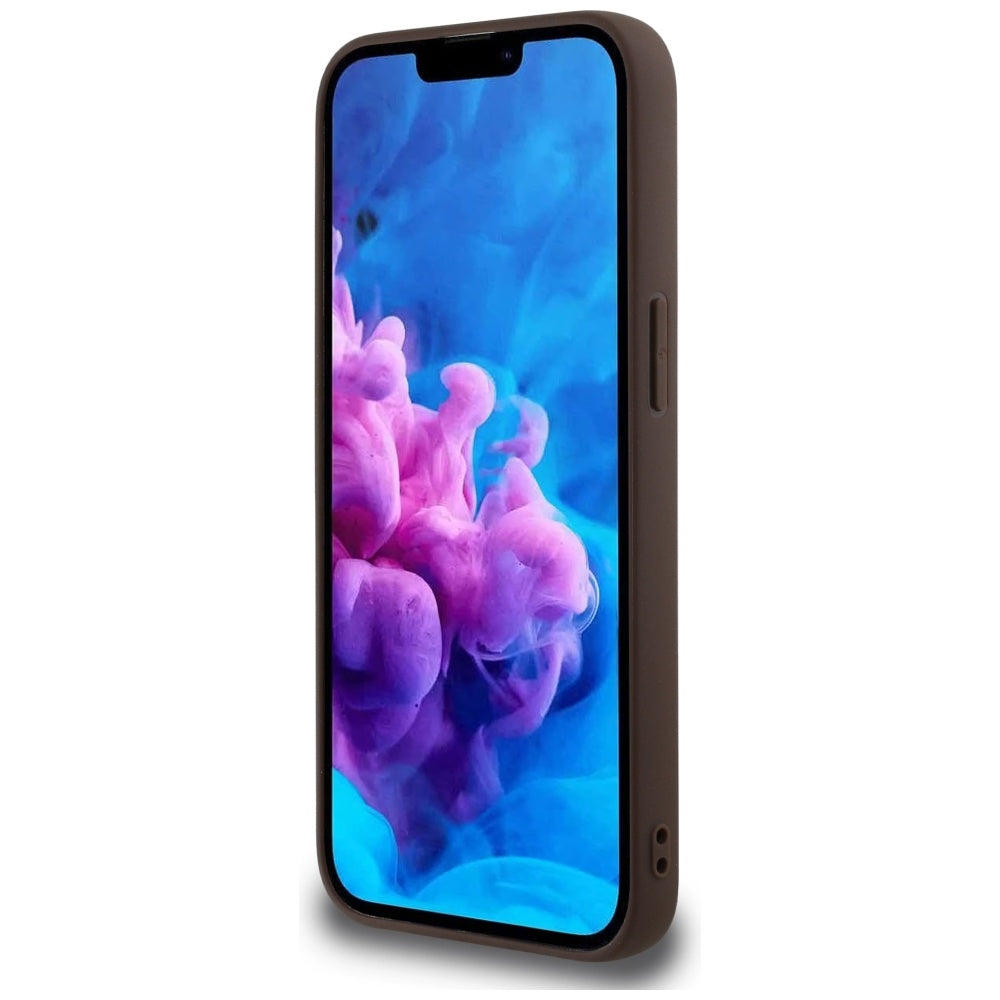 MagSafe Case for Apple iPhone 16e, Guess, 4G Ring Classic Logo, Brown