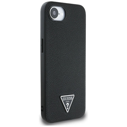 MagSafe Case for Apple iPhone 16e, Guess, Grained Triangle Logo, Black