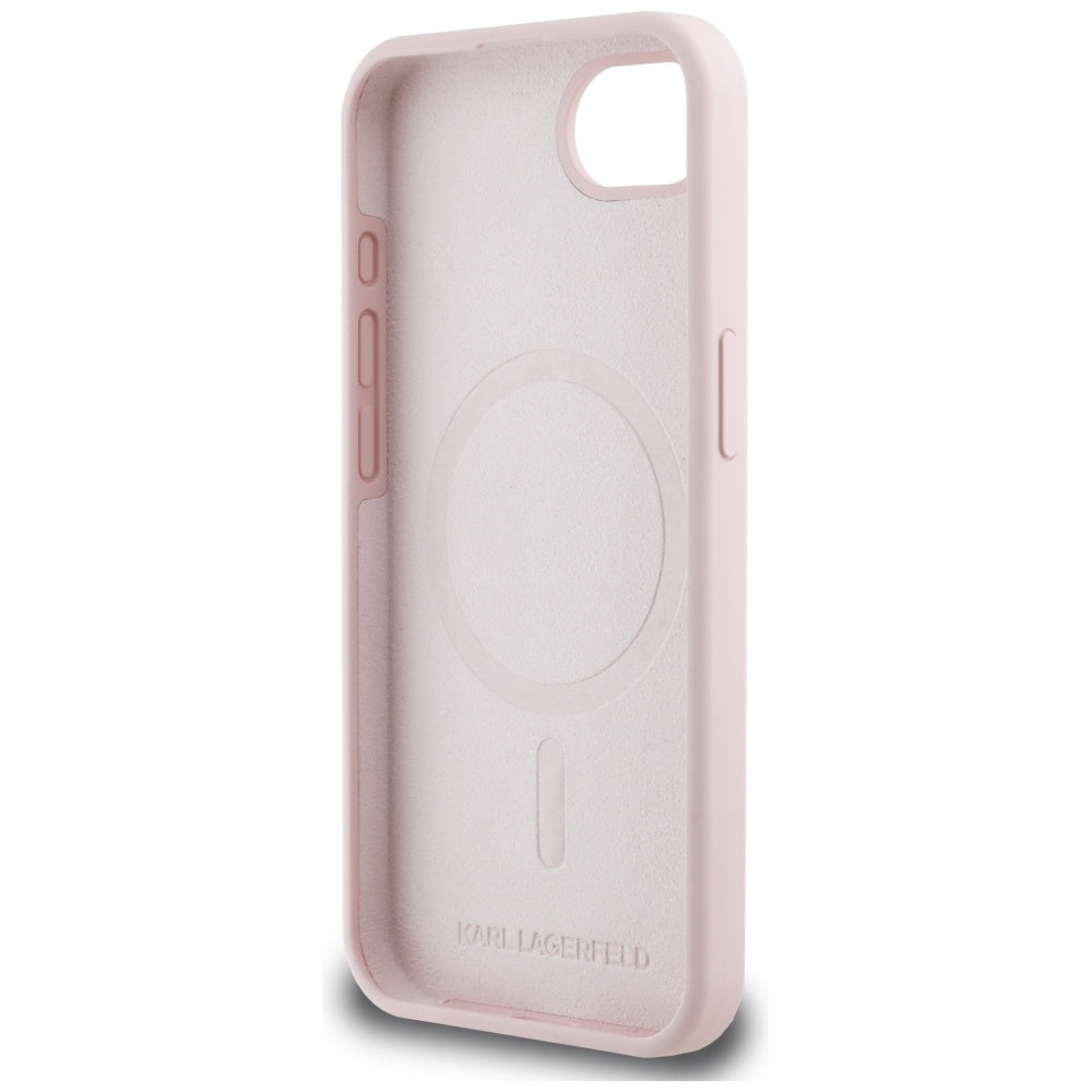 MagSafe Case for Apple iPhone 16e, Karl Lagerfeld, Silicone Karl & Choupette's Heads, Pink