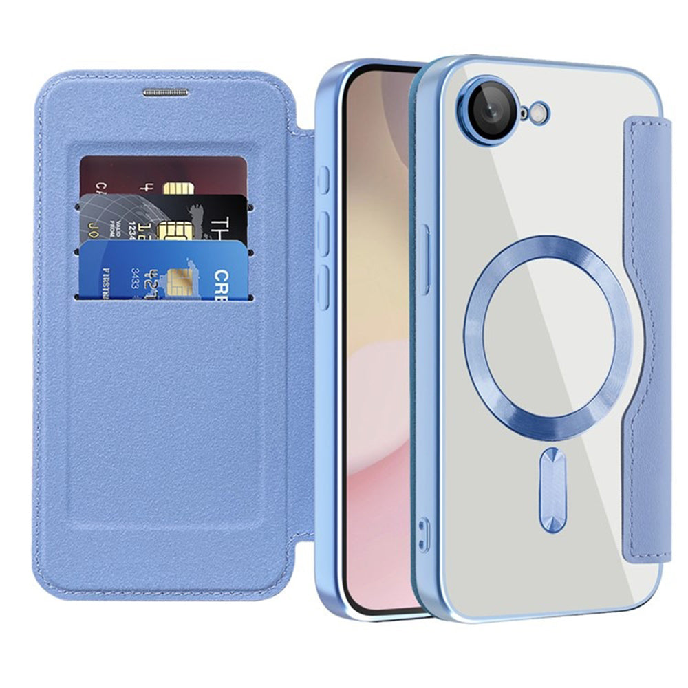 MagSafe Case for Apple iPhone 17e / 16e, Techsuit, SmartMag Book, Blue