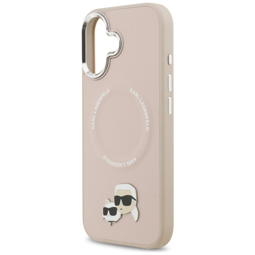 MagSafe Case for Apple iPhone 17, Karl Lagerfeld, Karl & Choupette Pins, Pink