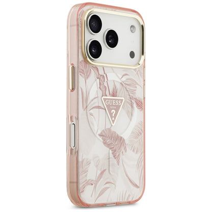MagSafe Case for Apple iPhone 17 Pro, Guess, Jungle Tonal Triangle, Pink