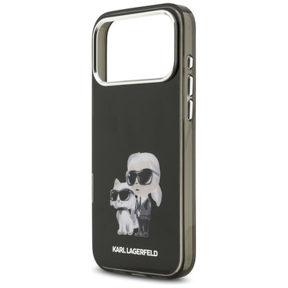 MagSafe Case for Apple iPhone 17 Pro, Karl Lagerfeld, IML Aquarelle Karl & Choupette Logo, Black