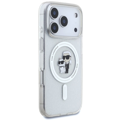 MagSafe Case for Apple iPhone 17 Pro, Karl Lagerfeld, IML Glitter Karl & Choupette, Transparent
