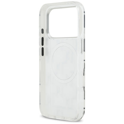 MagSafe Case for Apple iPhone 17 Pro, Karl Lagerfeld, IML KL Monogram, White