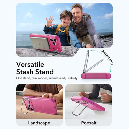 MagSafe Case for Apple iPhone 17 Pro Max, ESR, Cyber Armor Kickstand, Pink