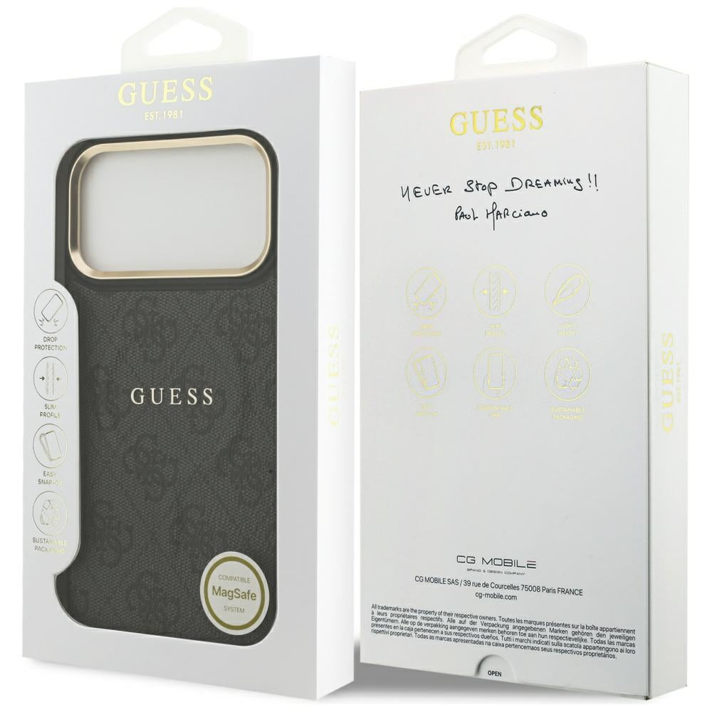 MagSafe Case for Apple iPhone 17 Pro Max, Guess, 4G Classic, Black