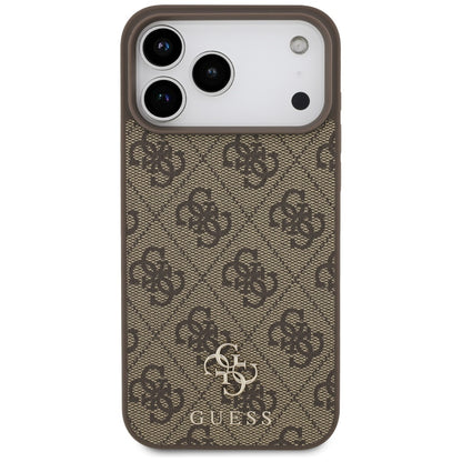 MagSafe Case for Apple iPhone 17 Pro Max, Guess, 4G Small and Classic Logo, Brown