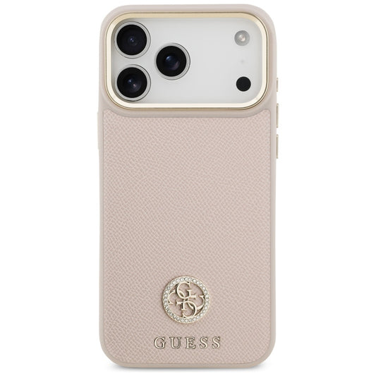 MagSafe Case for Apple iPhone 17 Pro Max, Guess, Grained Strass Logo, Pink