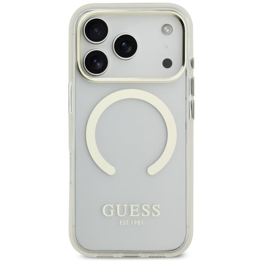 MagSafe Case for Apple iPhone 17 Pro Max, Guess, Metal Outline, Gold
