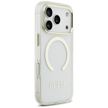 MagSafe Case for Apple iPhone 17 Pro Max, Guess, Metal Outline, Gold