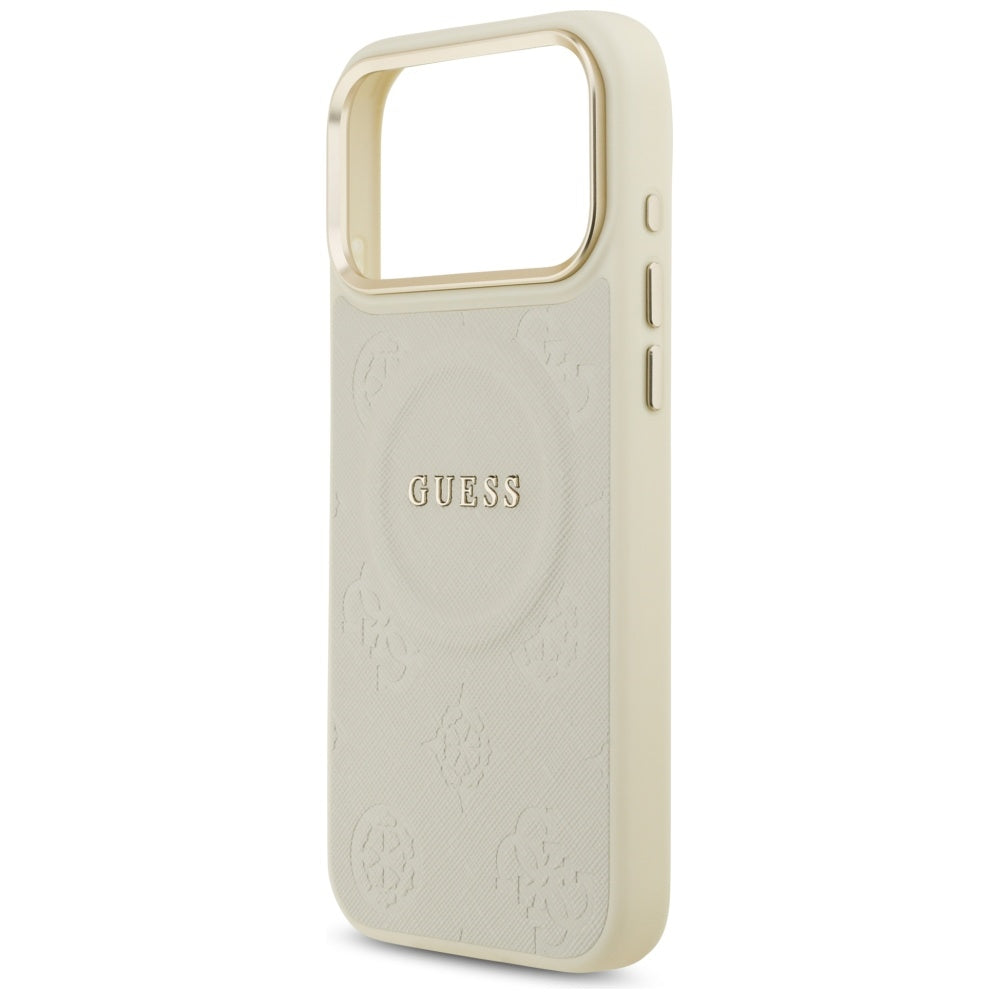 MagSafe Case for Apple iPhone 17 Pro Max, Guess, Peony Hot Stamp, Beige