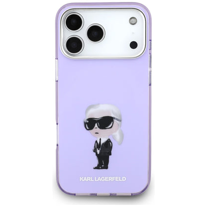 MagSafe Case for Apple iPhone 17 Pro Max, Karl Lagerfeld, IML Aquarelle Karl Logo, Purple