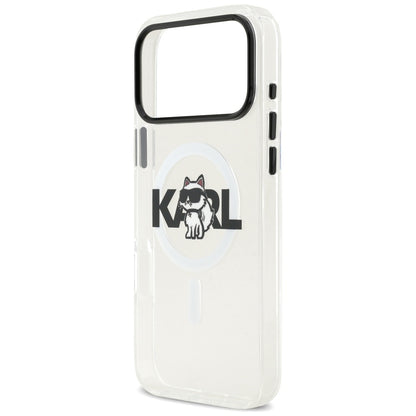 MagSafe Case for Apple iPhone 17 Pro Max, Karl Lagerfeld, IML Sketch Logo Choupette, Transparent