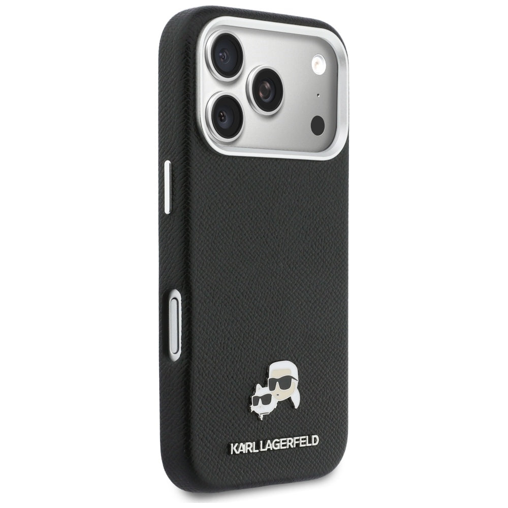 MagSafe Case for Apple iPhone 17 Pro Max, Karl Lagerfeld, Karl & Choupette Head's Pin, Black