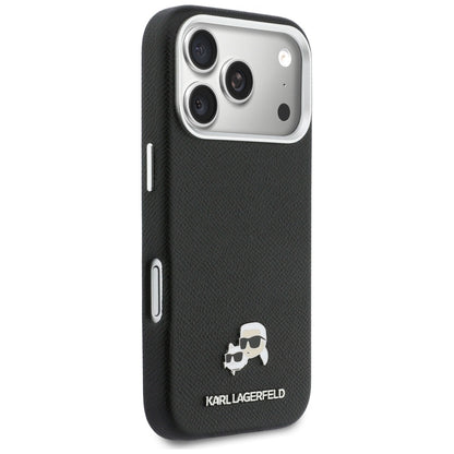MagSafe Case for Apple iPhone 17 Pro Max, Karl Lagerfeld, Karl & Choupette Head's Pin, Black