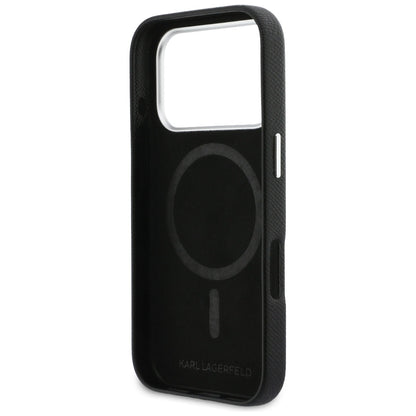 MagSafe Case for Apple iPhone 17 Pro Max, Karl Lagerfeld, Karl & Choupette Head's Pin, Black