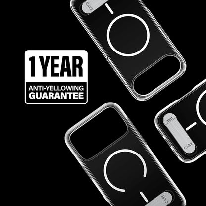 MagSafe Case for Apple iPhone 17 Pro Max, PanzerGlass, Care Feature Kickstand, White Transparent