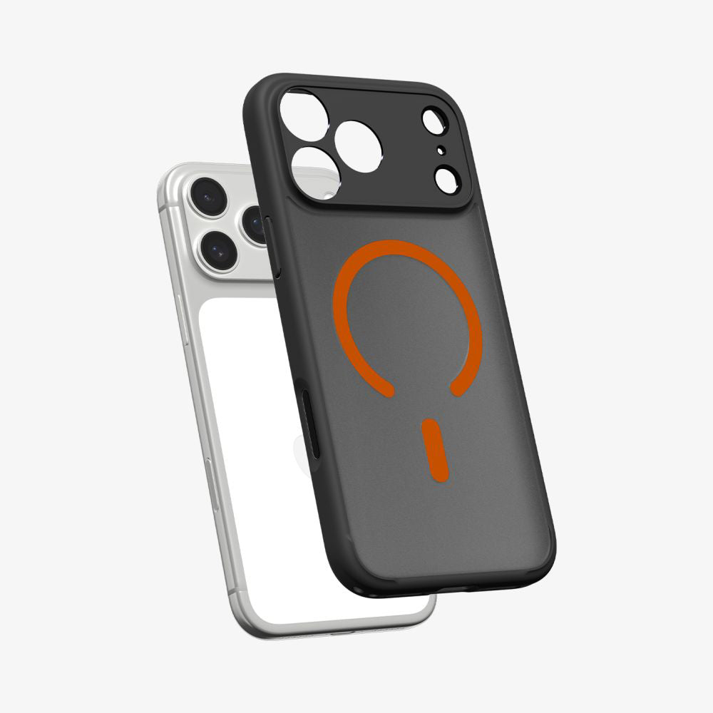 MagSafe Case for Apple iPhone 17 Pro Max, Spigen, Ultra Hybrid, Satin Black Orange ACS10482