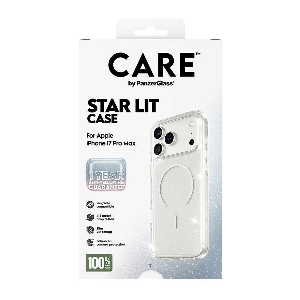 MagSafe Case for Apple iPhone 17 Pro, PanzerGlass, Urban Explorer Star Lit, White Transparent