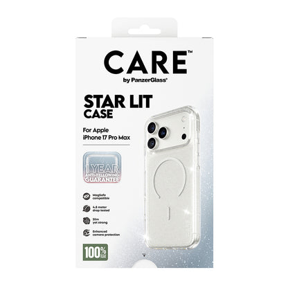 MagSafe Case for Apple iPhone 17 Pro, PanzerGlass, Urban Explorer Star Lit, White Transparent