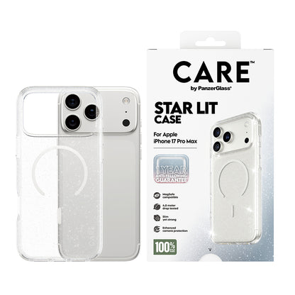 MagSafe Case for Apple iPhone 17 Pro, PanzerGlass, Urban Explorer Star Lit, White Transparent