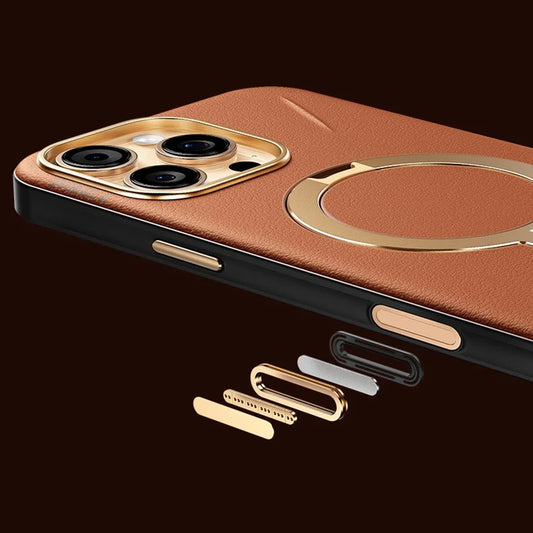 MagSafe Case for Apple iPhone 17 Pro, Torras, QPRO Leather, Brown