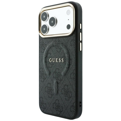 MagSafe Case for Apple iPhone 18 Pro / 17 Pro, Guess, 4G Embossed Classic, Black