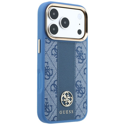 MagSafe Case for Apple iPhone 18 Pro / 17 Pro, Guess, 4G Stripe Round Classic Logo, Blue