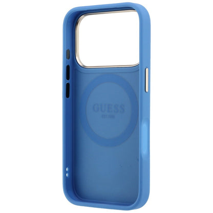 MagSafe Case for Apple iPhone 18 Pro / 17 Pro, Guess, 4G Stripe Round Classic Logo, Blue