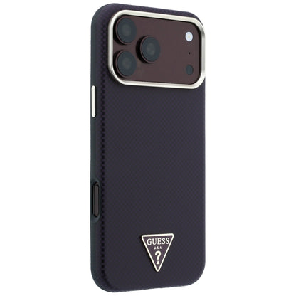MagSafe Case for Apple iPhone 18 Pro / 17 Pro, Guess, Kevlar Triangle Logo, Burgundy