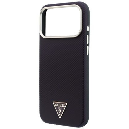 MagSafe Case for Apple iPhone 18 Pro / 17 Pro, Guess, Kevlar Triangle Logo, Burgundy