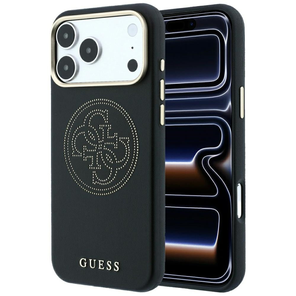 MagSafe Case for Apple iPhone 18 Pro / 17 Pro, Guess, Perforated 4G, Black