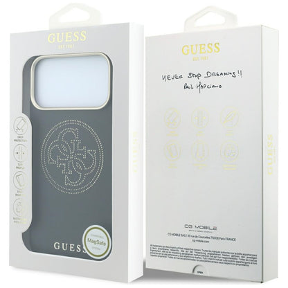 MagSafe Case for Apple iPhone 18 Pro / 17 Pro, Guess, Perforated 4G, Black