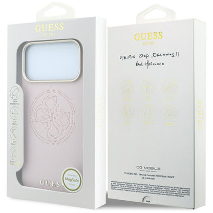 MagSafe Case for Apple iPhone 18 Pro / 17 Pro, Guess, Perforated 4G, Pink