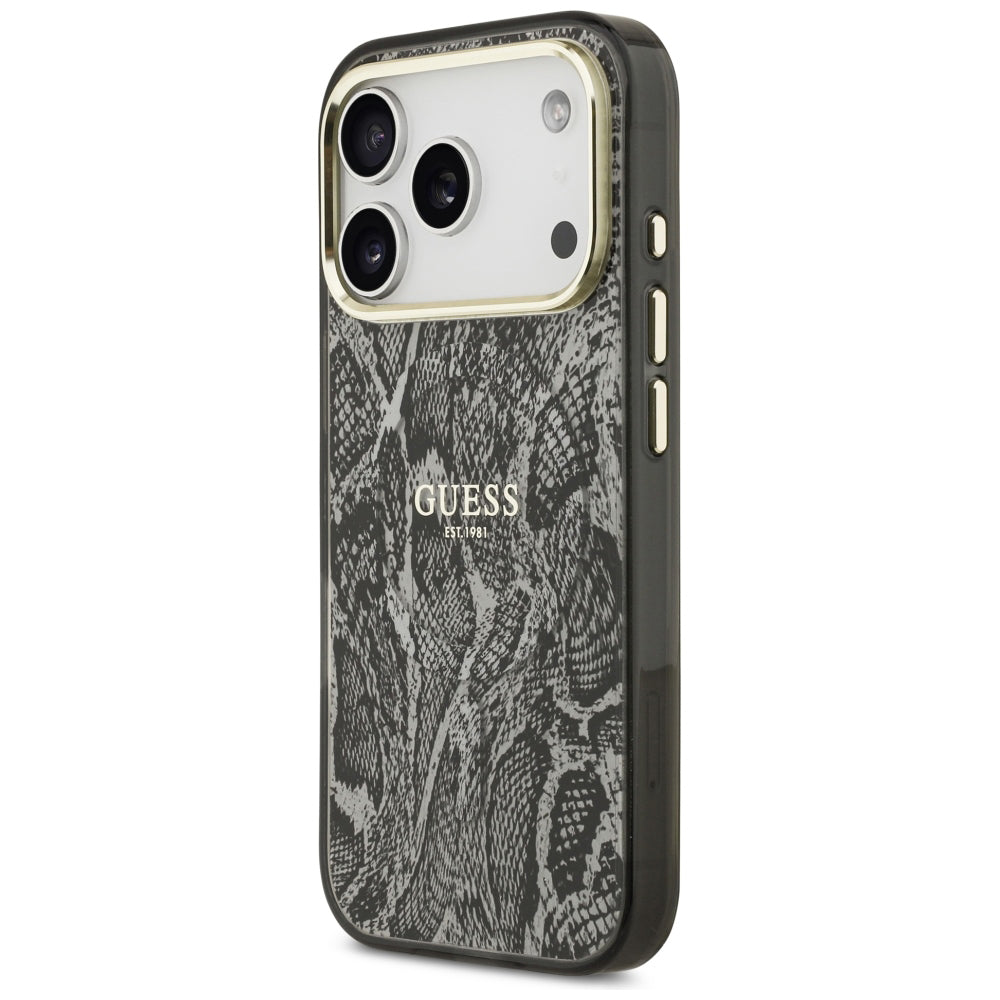 MagSafe Case for Apple iPhone 18 Pro / 17 Pro, Guess, Python Pattern, Black