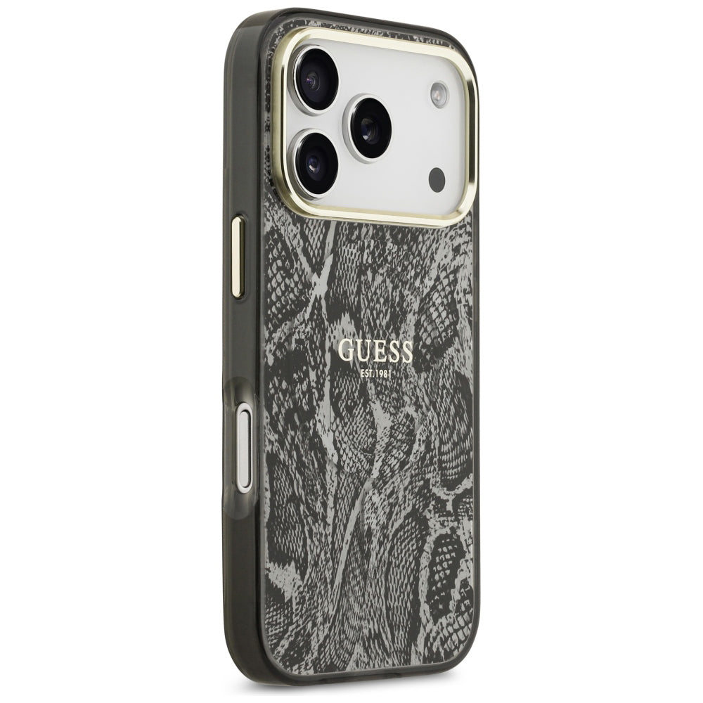 MagSafe Case for Apple iPhone 18 Pro / 17 Pro, Guess, Python Pattern, Black
