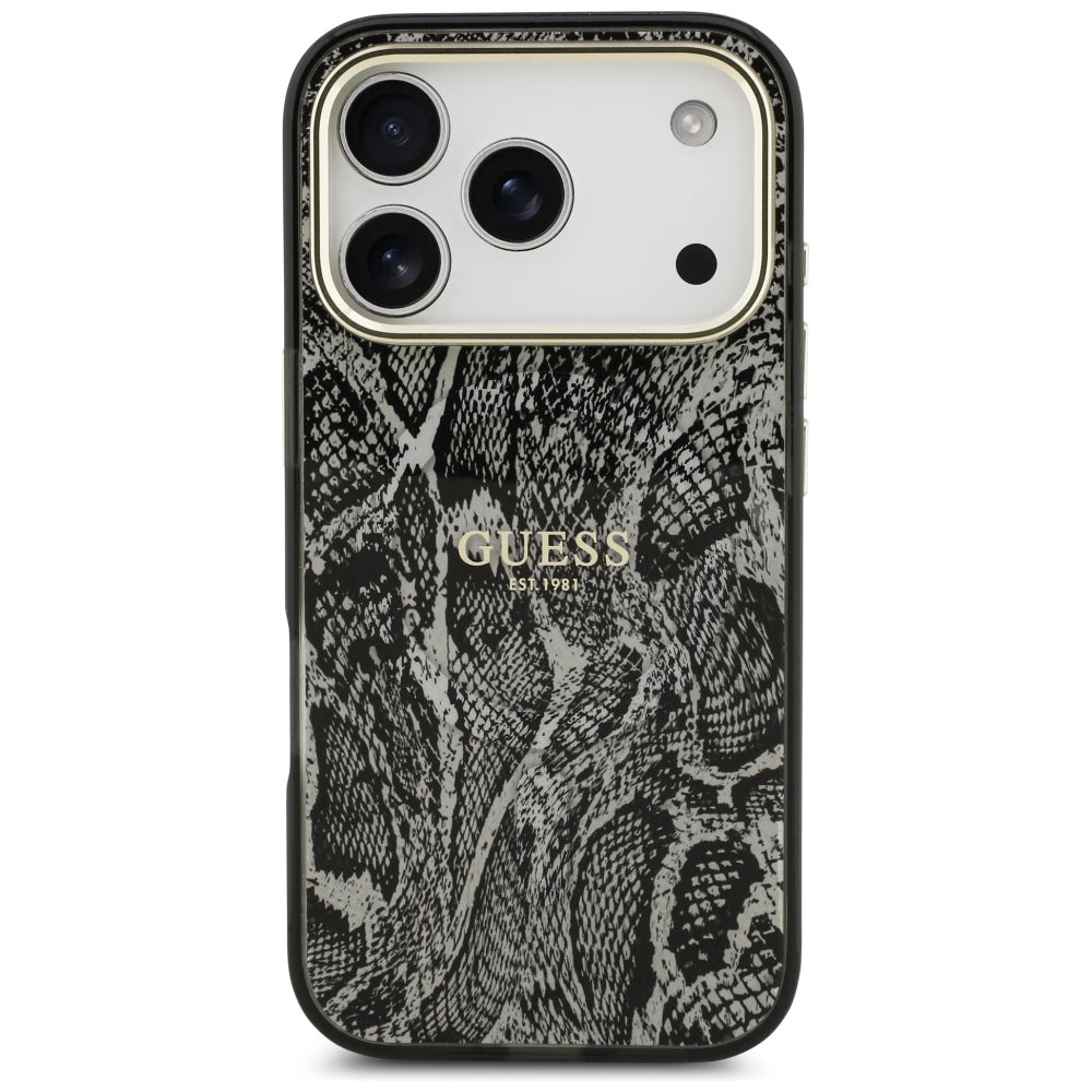 MagSafe Case for Apple iPhone 18 Pro / 17 Pro, Guess, Python Pattern, Black