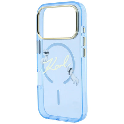 MagSafe Case for Apple iPhone 18 Pro / 17 Pro, Karl Lagerfeld, IML Choupette Karl Script Logo, Blue