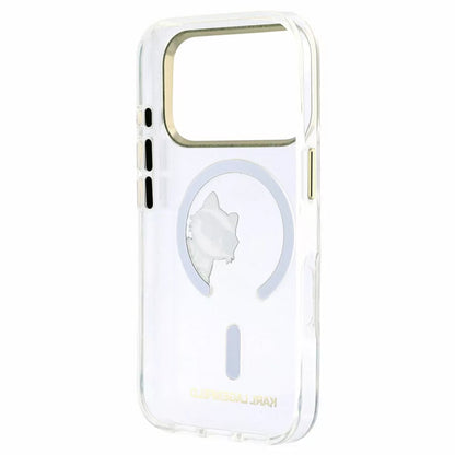 MagSafe Case for Apple iPhone 18 Pro / 17 Pro, Karl Lagerfeld, IML Peekaboo Print and Metal Frame, Transparent