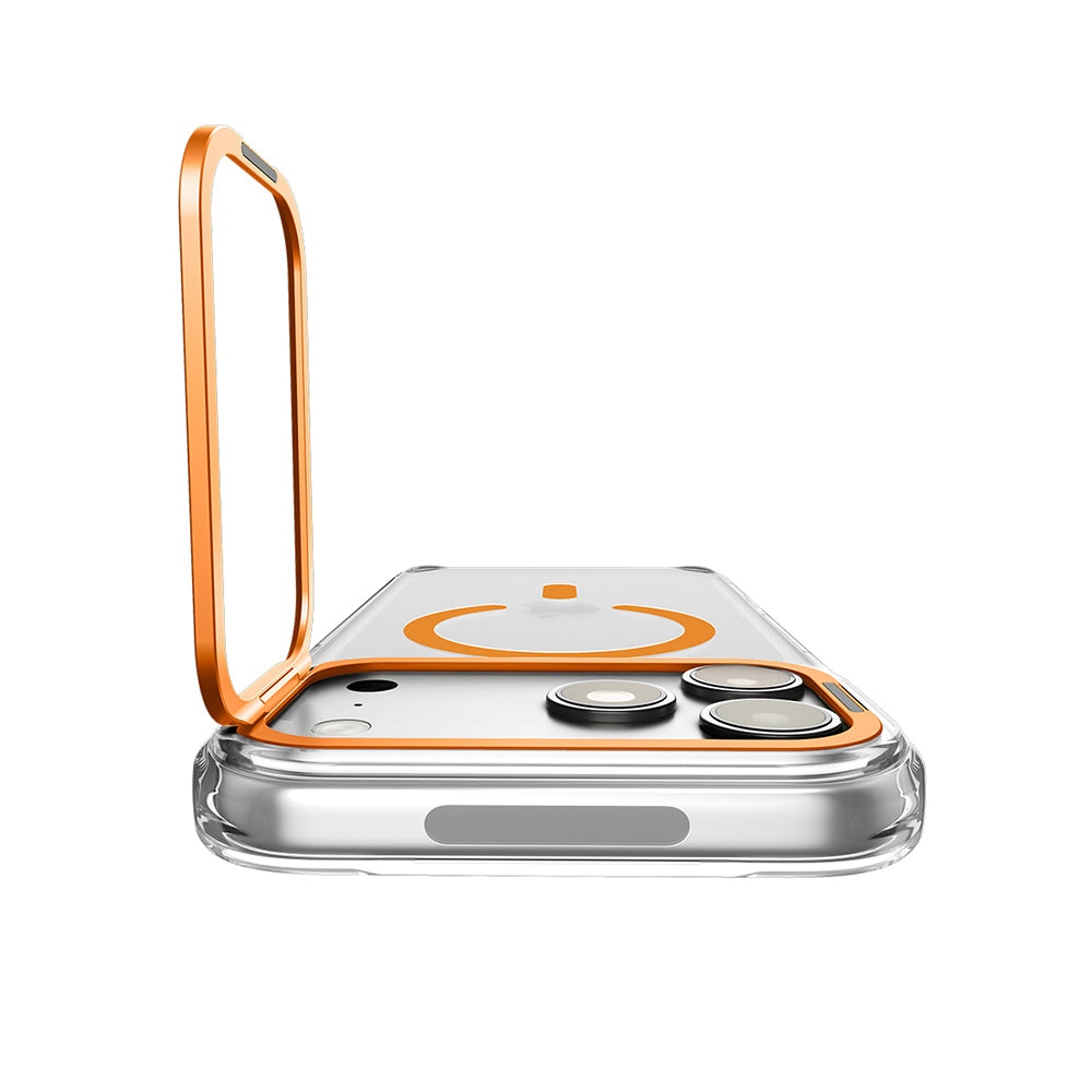 MagSafe Case for Apple iPhone 18 Pro / 17 Pro, Spigen, Ultra Hybrid Optik S, Transparent Orange ACS11923