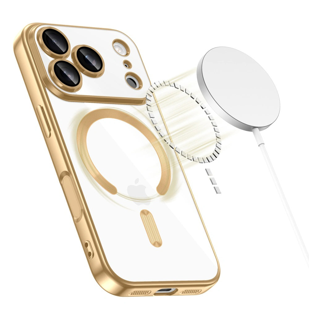 MagSafe Case for Apple iPhone 18 Pro / 17 Pro, Techsuit, Luxury Crystal, Gold
