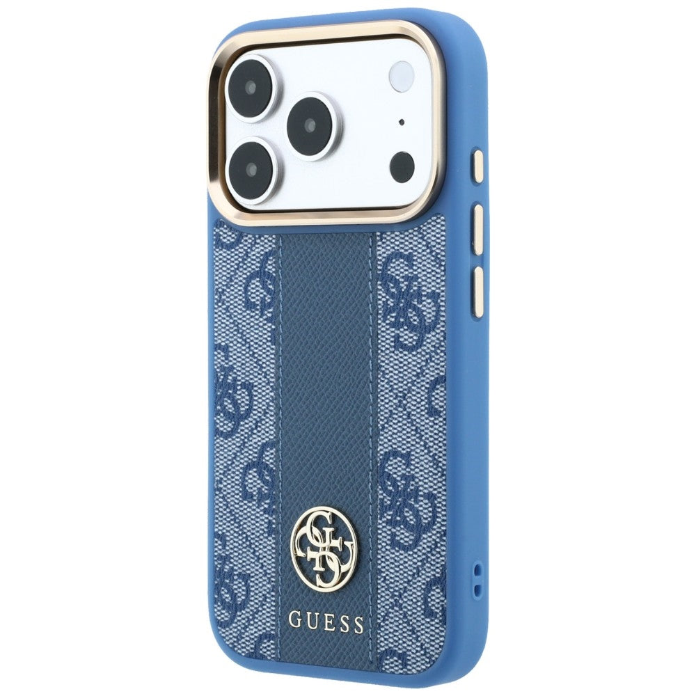 MagSafe Case for Apple iPhone 18 Pro Max / 17 Pro Max, Guess, 4G Stripe Round Classic Logo, Blue