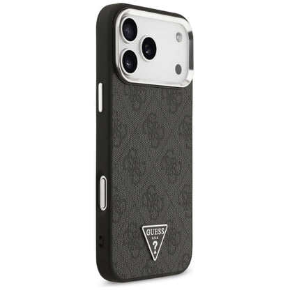 MagSafe Case for Apple iPhone 18 Pro Max / 17 Pro Max, Guess, 4G Triangle Logo, Black Silver