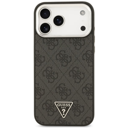 MagSafe Case for Apple iPhone 18 Pro Max / 17 Pro Max, Guess, 4G Triangle Logo, Black Silver