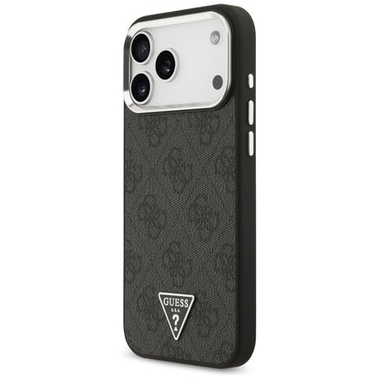 MagSafe Case for Apple iPhone 18 Pro Max / 17 Pro Max, Guess, 4G Triangle Logo, Black Silver