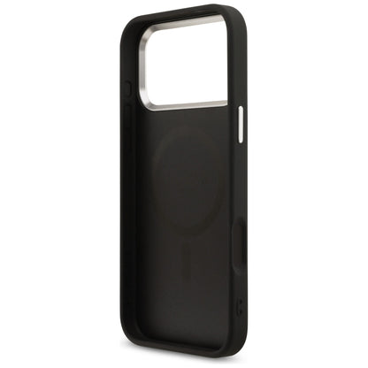 MagSafe Case for Apple iPhone 18 Pro Max / 17 Pro Max, Guess, 4G Triangle Logo, Black Silver