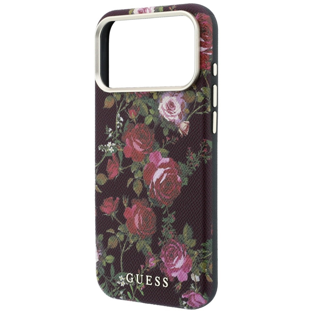 MagSafe Case for Apple iPhone 18 Pro Max / 17 Pro Max, Guess, Blossom Roses Print, Burgundy