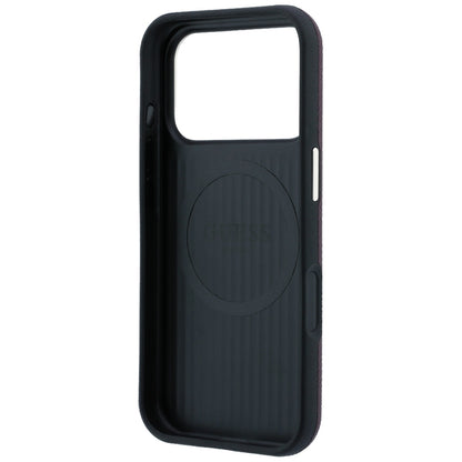 MagSafe Case for Apple iPhone 18 Pro Max / 17 Pro Max, Guess, Grained Round Strass Logo, Burgundy