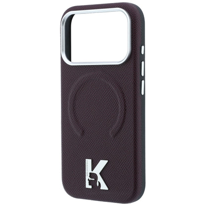 MagSafe Case for Apple iPhone 18 Pro Max / 17 Pro Max, Karl Lagerfeld, Grained Embossed Ring, Burgundy